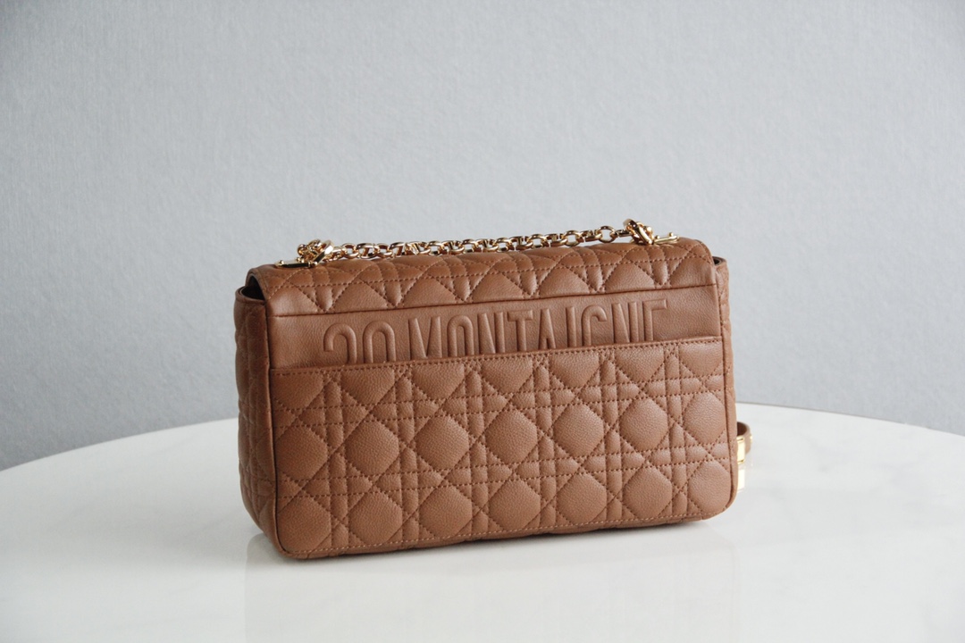 Large Dior Caro Bag Caramel Supple Cannage Calfskin